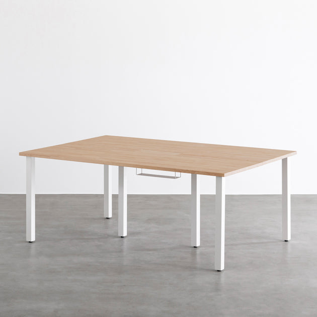 THE TABLE / ラバーウッド アッシュグレー × White Steel × W150