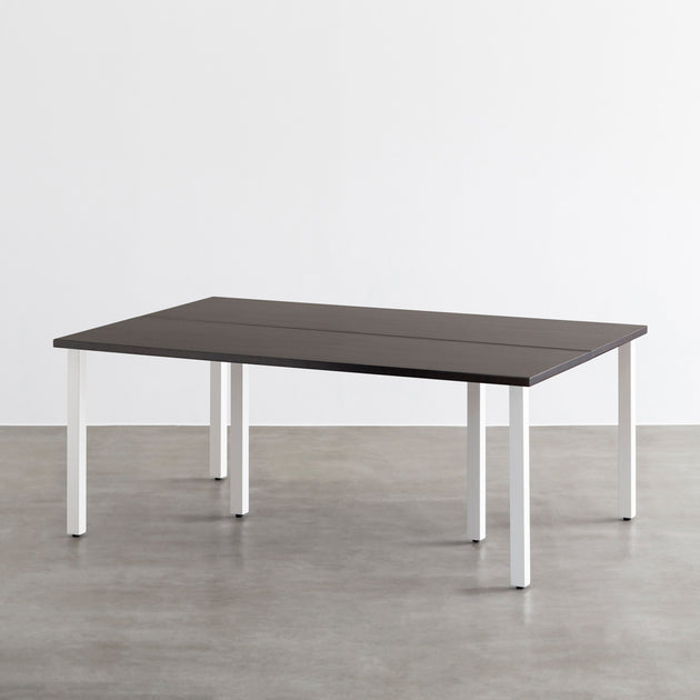 THE TABLE ラバーウッド ブラックブラウン × White Steel × W150 200cm D80 120cm –  KANADEMONO