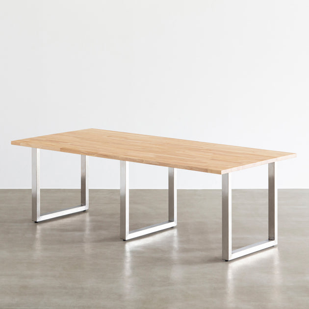 THE TABLE / ラバーウッド ナチュラル × Stainless × W181 - 300cm
