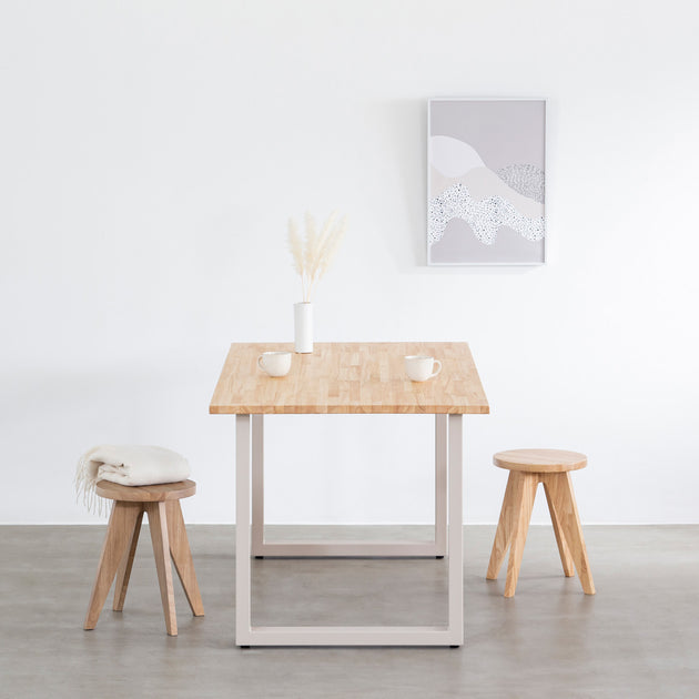 THE TABLE ラバーウッド ナチュラル × Colored Steel 全8色 NATURE – KANADEMONO