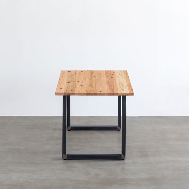 THE TABLE 無垢 杉 × Black Steel（クリア塗装） – KANADEMONO