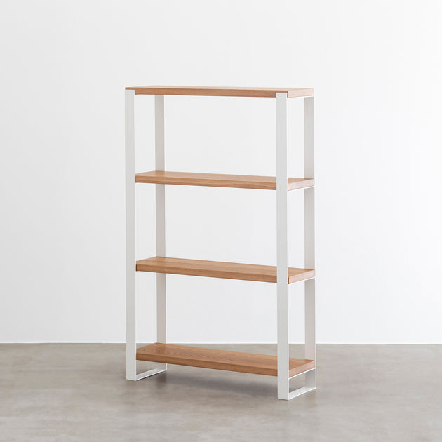 ナチュラルウッドオープンシェルフ 2セット　ホワイトオーク　オーダー品 KanademonoWhiteOakwhiteIronShe