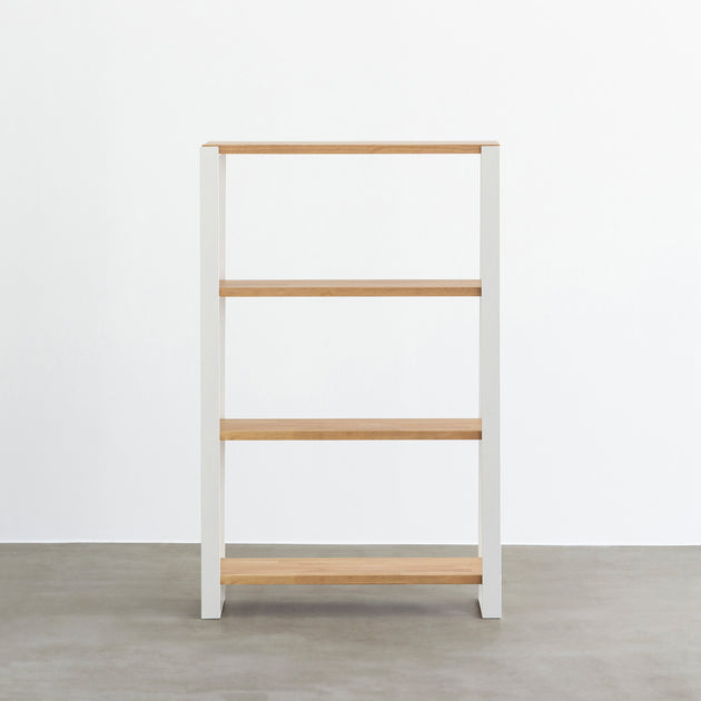 KANADEMONO　THE SHELF / ラバーウッド ナチュラル THE SHELF / ラバーウッド アッシュグレー × Black Steel