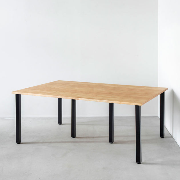 THE TABLE / ラバーウッド ナチュラル × Black Steel × W150 - 200cm D80 - 120cm –  KANADEMONO