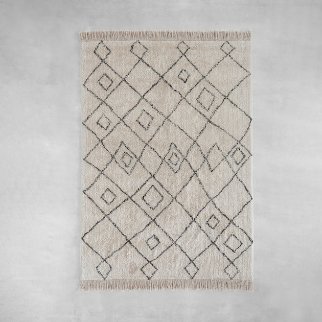 Moroccan Design Tufted Rug - Ivory 140×200 – KANADEMONO