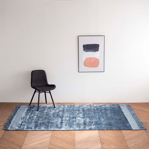 Soft Plush Plain Rug - Blue 170×240 – KANADEMONO