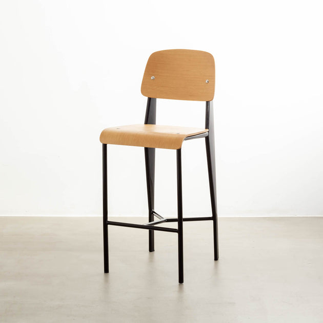 ハイチェア　アイアン　椅子①　北欧 SteelandWoodHighStool_02_1200x