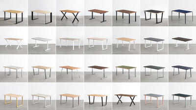 自由な「天板 × 脚」の組み合わせで <br>理想のテーブルを実現できるようになりました