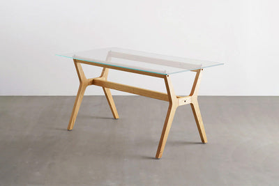 THE TABLE / ガラス × H 木製脚