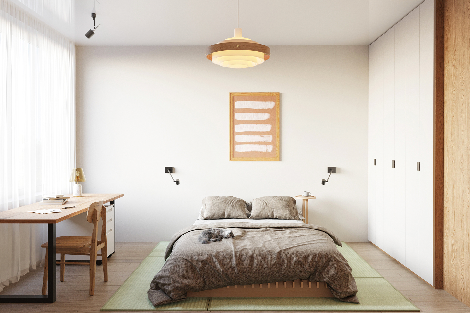 居心地の良いロースタイルのベッドでモダンな和の空間を楽しむ 居心地の良いロースタイルのベッドでモダンな和の空間を楽しむ