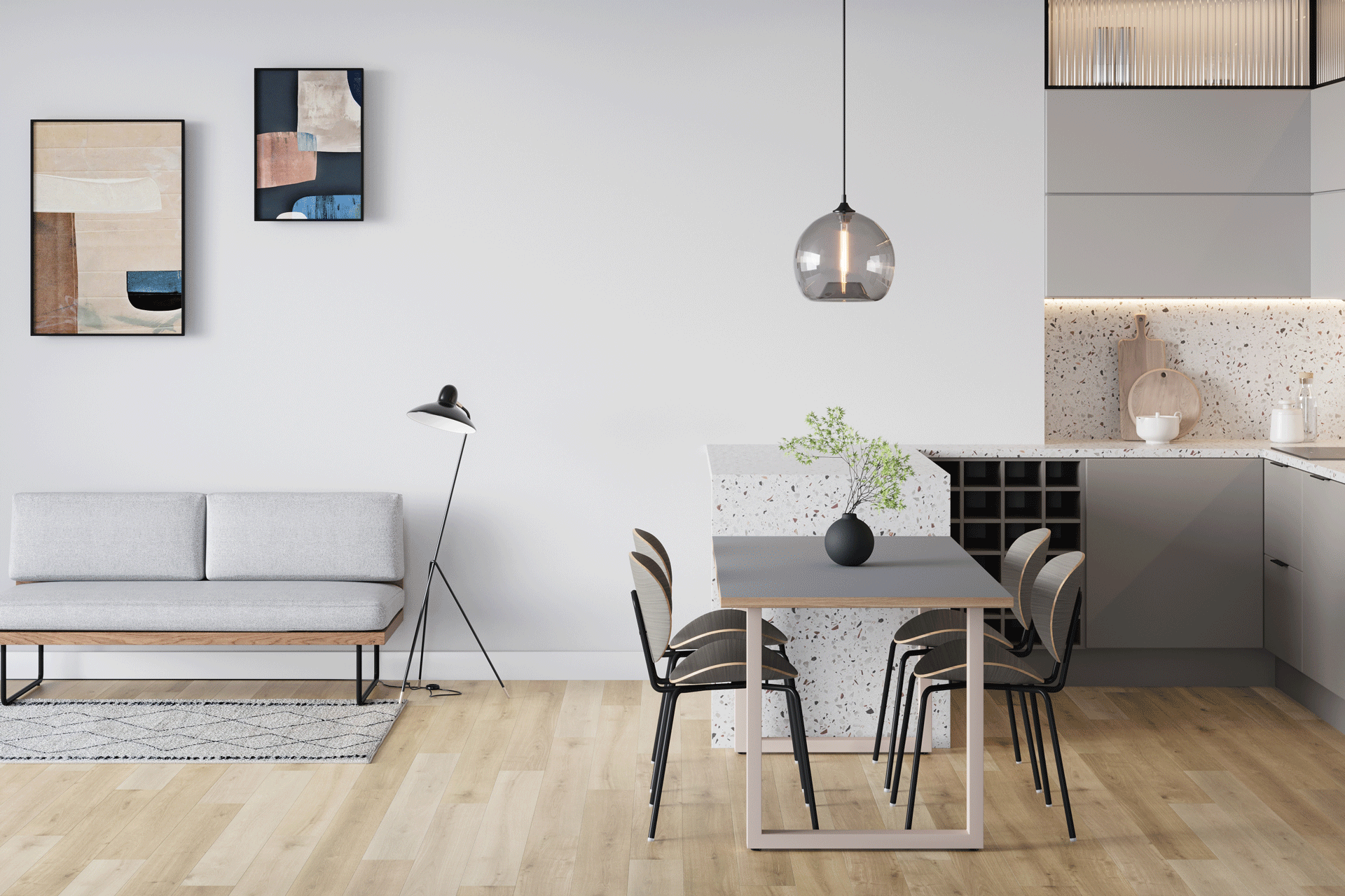 かなでもの　グレーダイニングテーブル かなでもの グレーダイニングテーブル