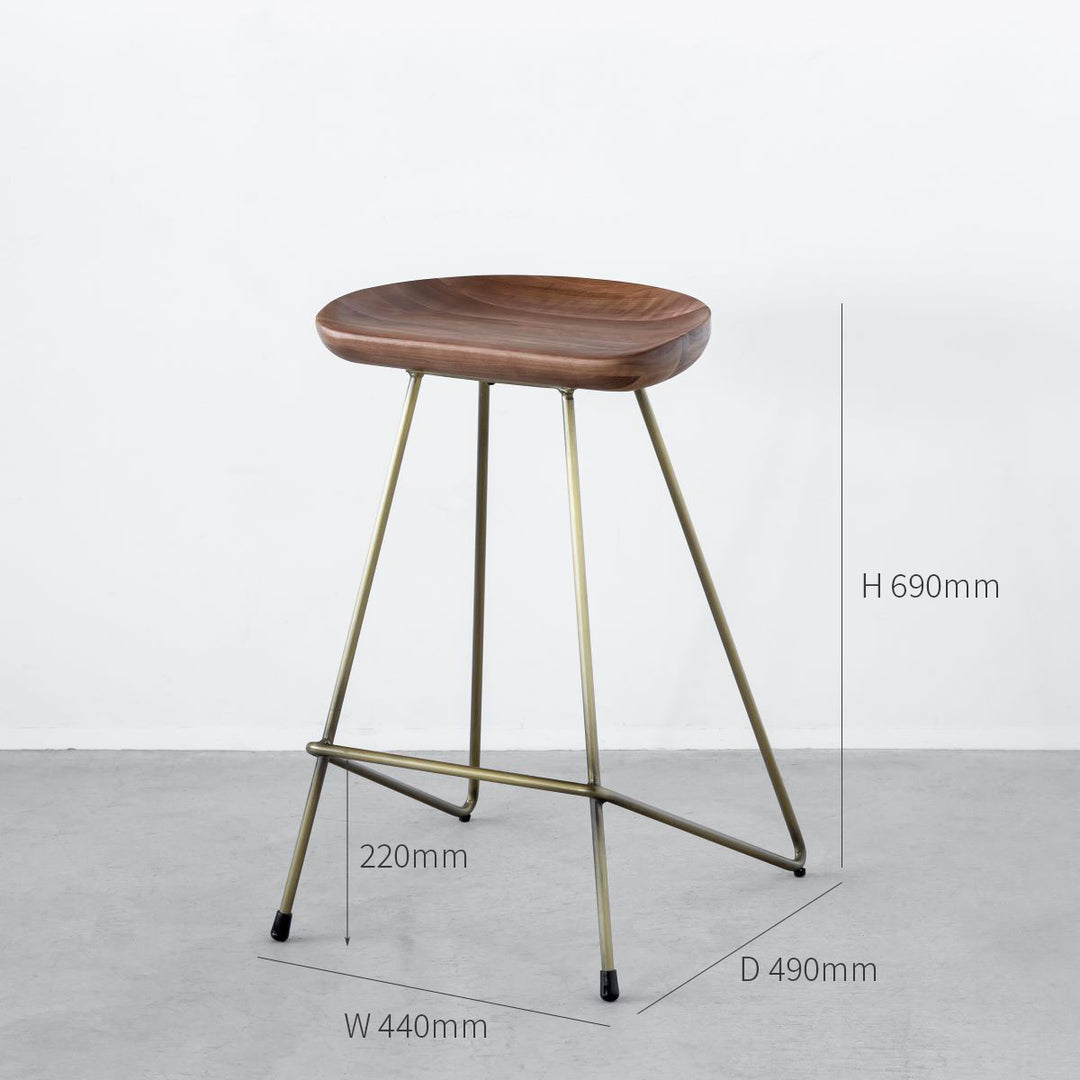 Elegant - Modern Walnut High Stool Brown – KANADEMONO