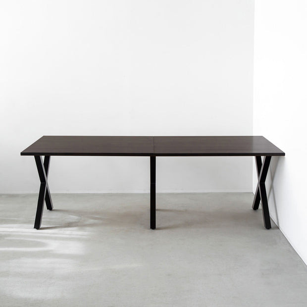 THE TABLE ラバーウッド ブラックブラウン × Black Steel × W181 300cm – KANADEMONO