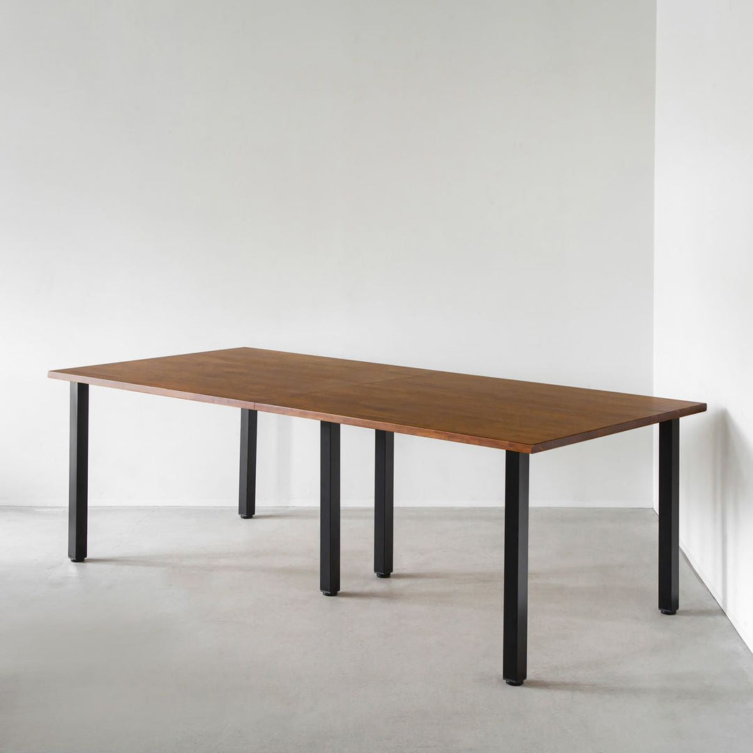 THE TABLE / ラバーウッド ブラウン × Black Steel × W181 - 300cm