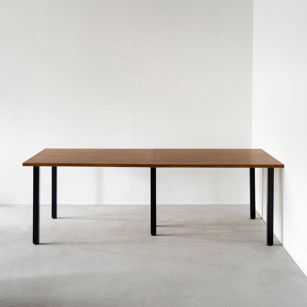 THE TABLE / ラバーウッド ブラウン × Black Steel × W181 - 300cm