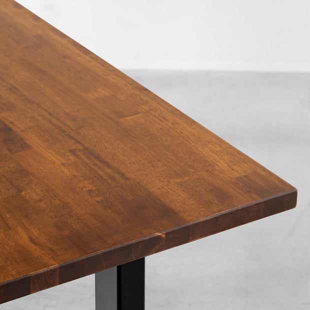 THE TABLE / ラバーウッド ブラウン × Black Steel × W181 - 300cm