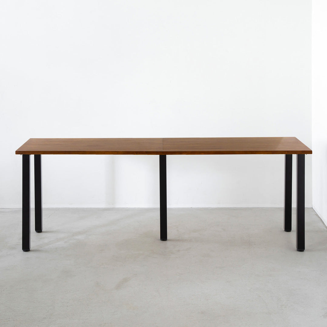 THE TABLE / ラバーウッド ブラウン × Black Steel × W181 - 300cm D40