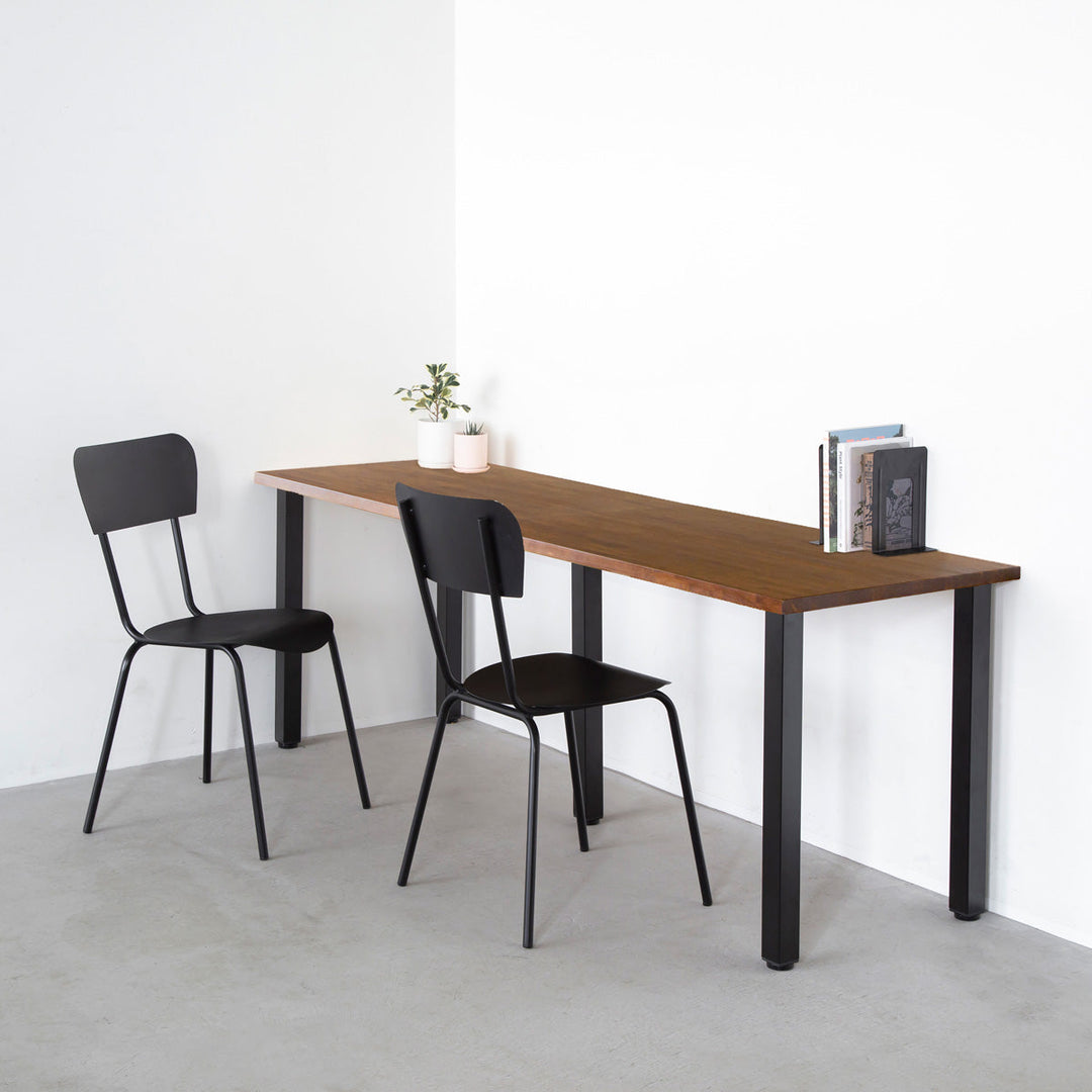 THE TABLE / ラバーウッド ブラウン × Black Steel × W181 - 300cm D40