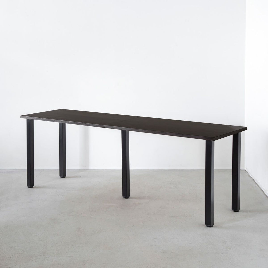 THE TABLE / ラバーウッド ブラックブラウン × Black Steel × W181 - 300cm D40 - 69cm –  KANADEMONO