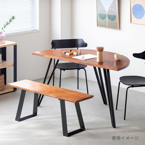 THE TABLE / 半円 × ウェンジ × White Steel