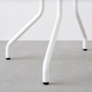 THE CAFE TABLE / ラバーウッド　White Steel 4本脚 × ラウンド φ81 - 100
