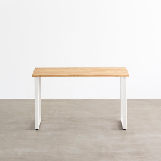 かなでもののラバーウッドとホワイトのレクタングル鉄脚を組み合わせたシンプルデザインのテーブル2