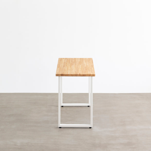 かなでもののラバーウッドとホワイトのレクタングル鉄脚を組み合わせたシンプルデザインのテーブル3