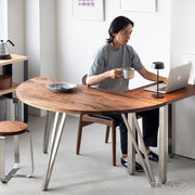 THE TABLE / 半円 × ウェンジ × White Steel