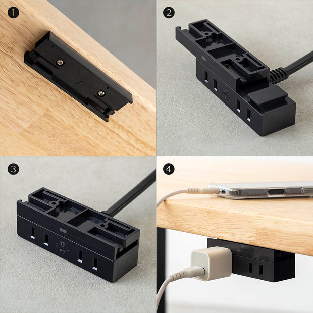 テーブル天板に取り付けられるコンセント