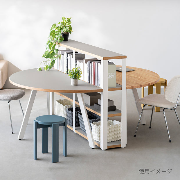 THE TABLE / 半円 × ウェンジ × White Steel