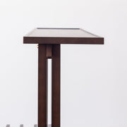KOTAのSUNOKO BEDをカスタマイズするAdd-onシリーズのブラックブラウンカラーの木製ロングテーブル（側面）