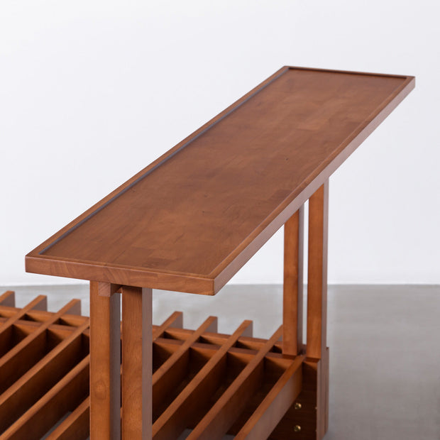 KOTAのSUNOKO BEDをカスタマイズするAdd-onシリーズのブラウンカラーの木製ロングテーブル２