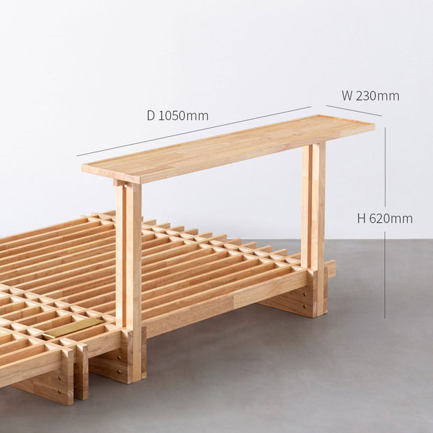 KOTAのSUNOKO BEDをカスタマイズするAdd-onシリーズのナチュラルカラーの木製ロングテーブル１（寸法画像）
