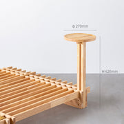 KOTAのSUNOKO BEDをカスタマイズするAdd-onシリーズのナチュラルカラーの木製サークルテーブル（寸法画像）
