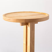 KOTAのSUNOKO BEDをカスタマイズするAdd-onシリーズのナチュラルカラーの木製サークルテーブル（側面）