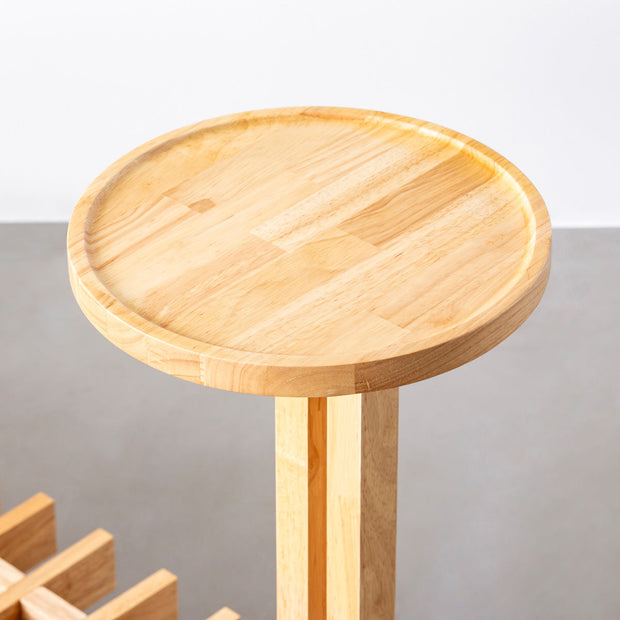 KOTAのSUNOKO BEDをカスタマイズするAdd-onシリーズのナチュラルカラーの木製サークルテーブル２
