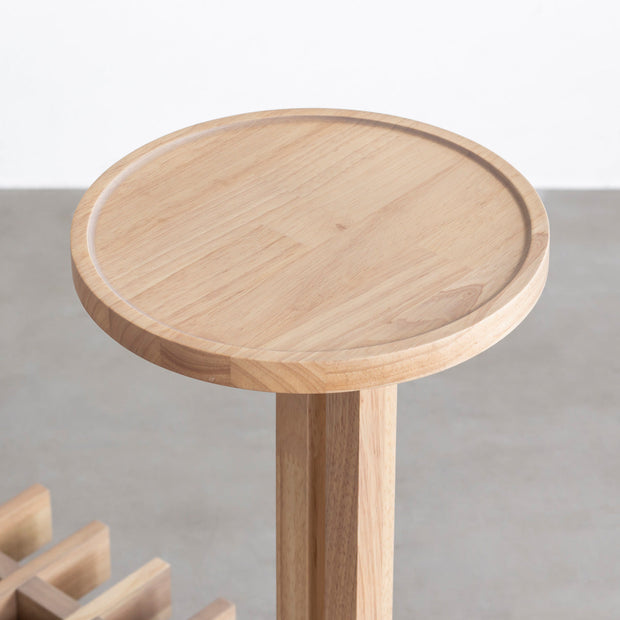 KOTAのSUNOKO BEDをカスタマイズするAdd-onシリーズのアッシュグレーカラーの木製サークルテーブル２