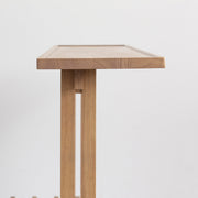 KOTAのSUNOKO BEDをカスタマイズするAdd-onシリーズのアッシュグレーカラーの木製ロングテーブル（側面）