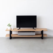THE TV BOARD / LOW TABLE　ラバーウッド アッシュグレー × Black Steel
