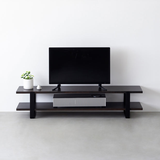 THE TV BOARD / LOW TABLE　ラバーウッド ブラックブラウン × Black Steel