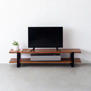 THE TV BOARD / LOW TABLE　ラバーウッド ブラウン × Black Steel