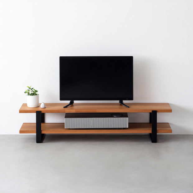 THE TV BOARD / LOW TABLE　無垢 ブラックチェリー × Black Steel