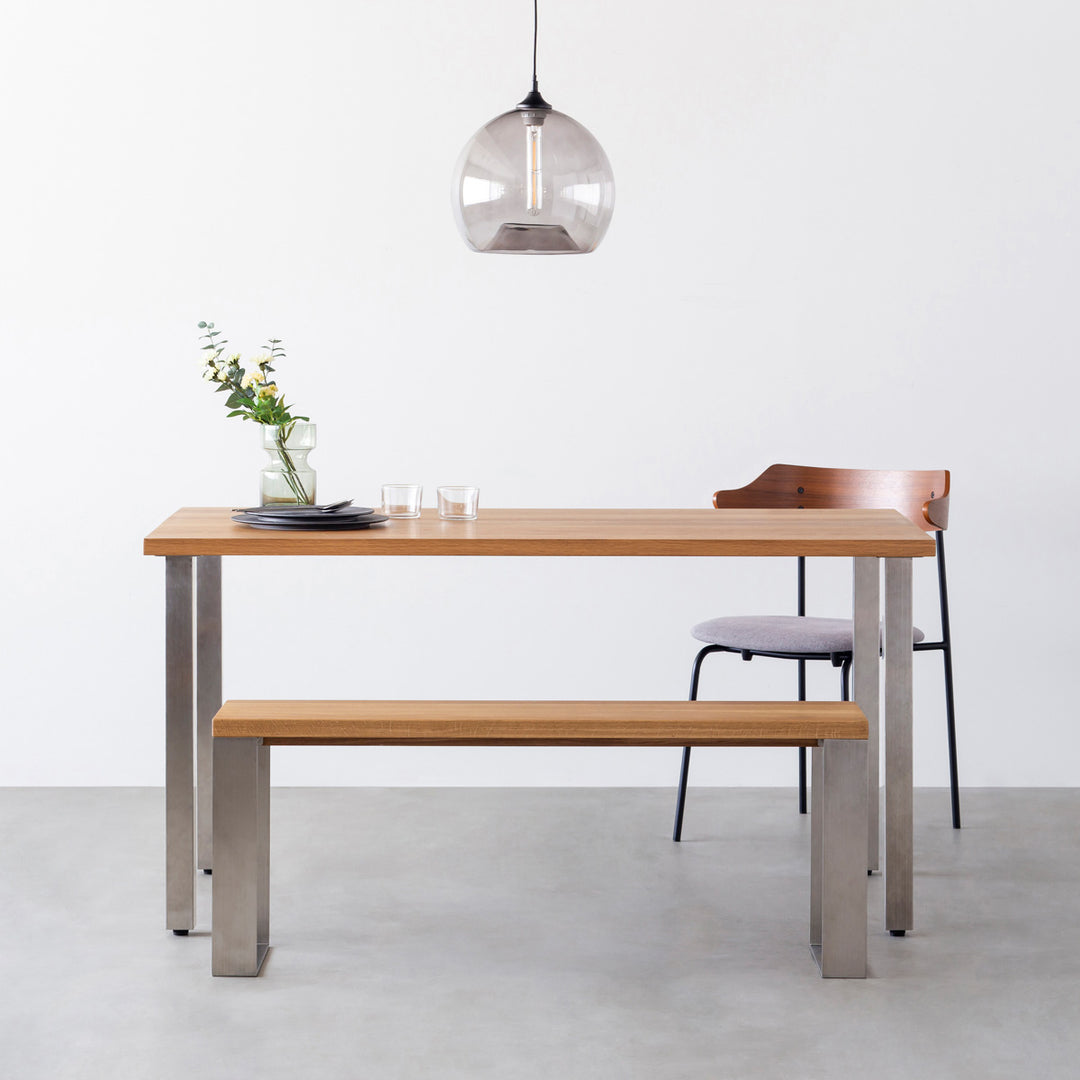 THE BENCH / 無垢 ホワイトオーク × Stainless Line – KANADEMONO