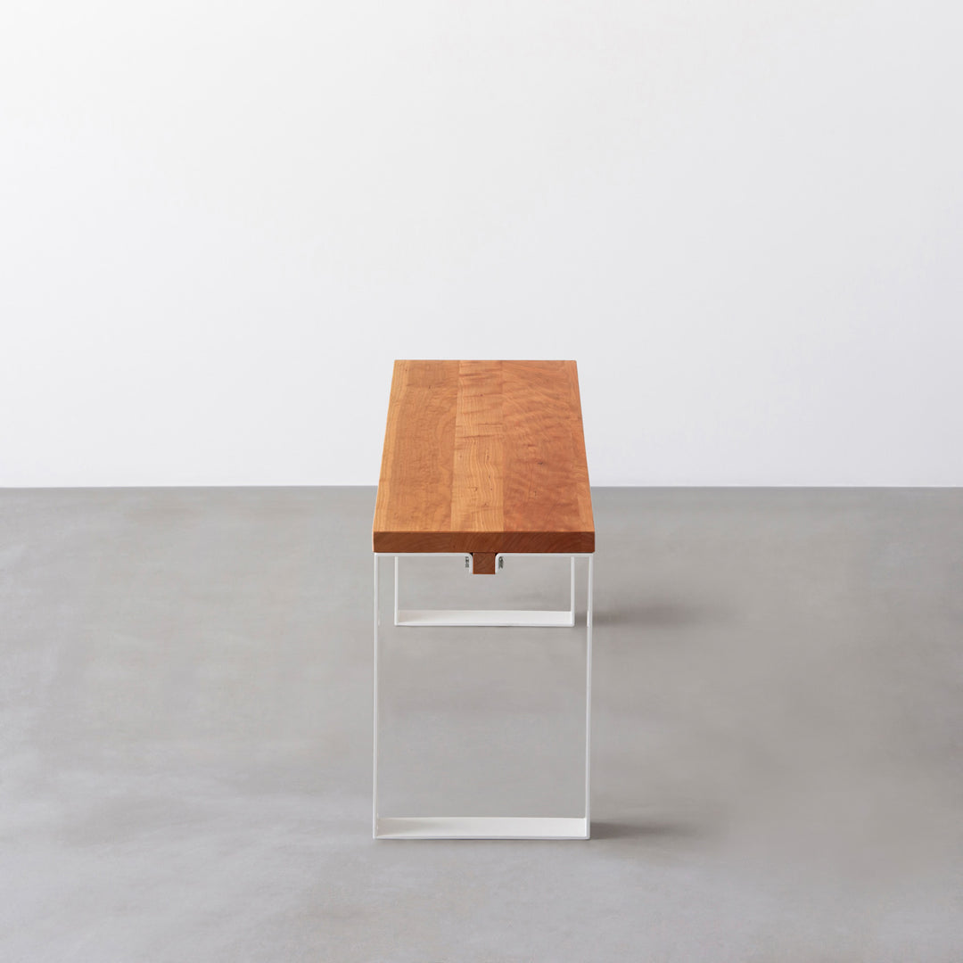 家具 cabinet bench THE BENCH / 無垢 ブラックチェリー × White Steel Line – KANADEMONO