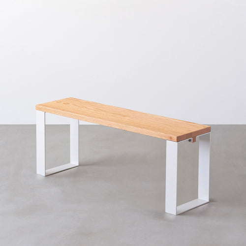 丸太　机　ベンチ THE BENCH / 無垢 レッドオーク × White Steel Line – KANADEMONO