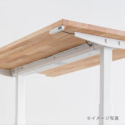 突板くるみ天板と、ホワイトの電動昇降脚を組み合わせた、デザイン性も機能性もスマートなテーブル（裏面イメージ）