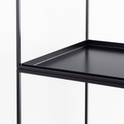 かなでものの天板が取り外せるブラックスチールのシャープなサイドテーブルL(スタッキング使用例)