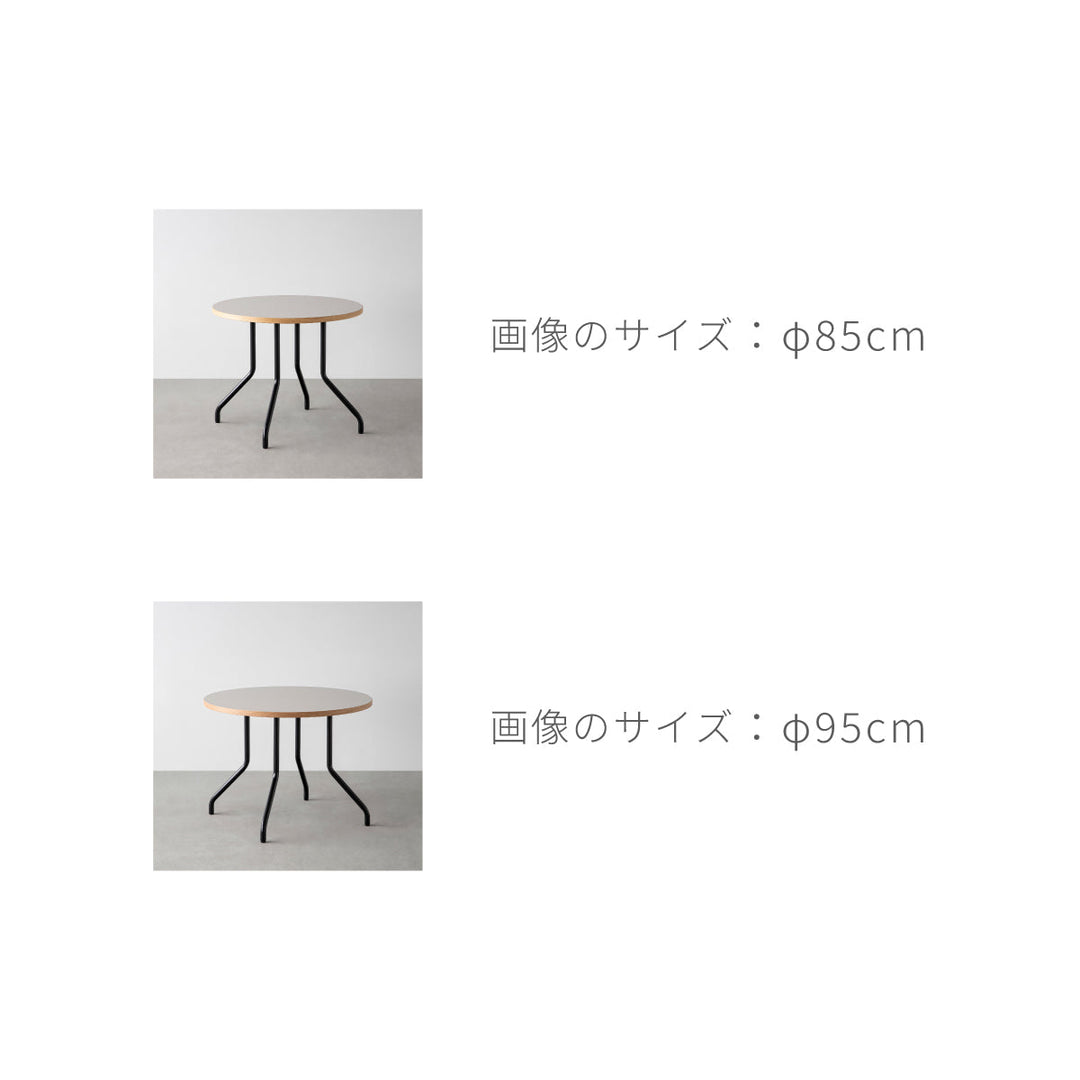 THE CAFE TABLE / ラバーウッド Black Steel 4本脚 × ラウンド φ81