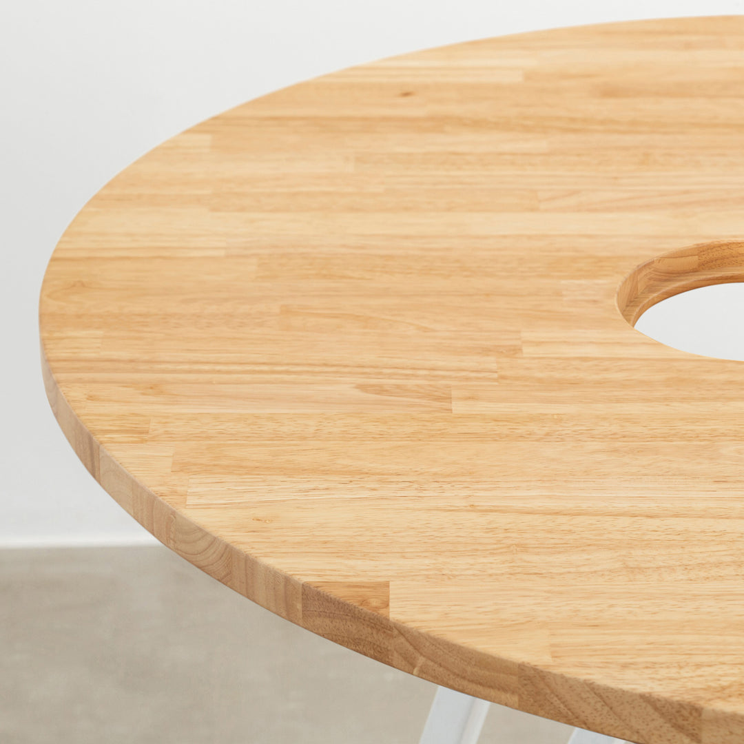 THE CAFE TABLE / ラバーウッド White Steel トライアングル 4pin