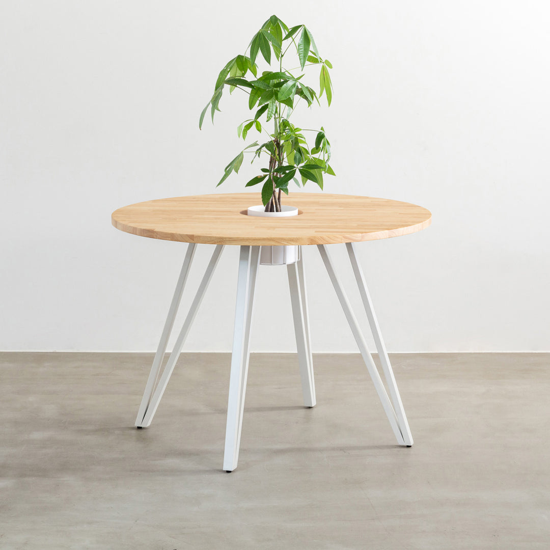 THE CAFE TABLE / ラバーウッド White Steel トライアングル